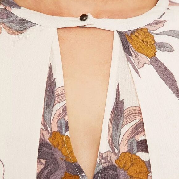 FREE PEOPLE Electric Orchid‎ Print Swing Tunic in Pearl Combo - Picture 6 of 13